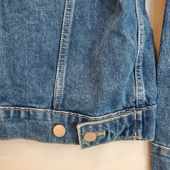 Warp + Weft Denim Trucker Jacket Indigo Adult Med Corduroy Chore Cabin Retro - Picture 8 of 14